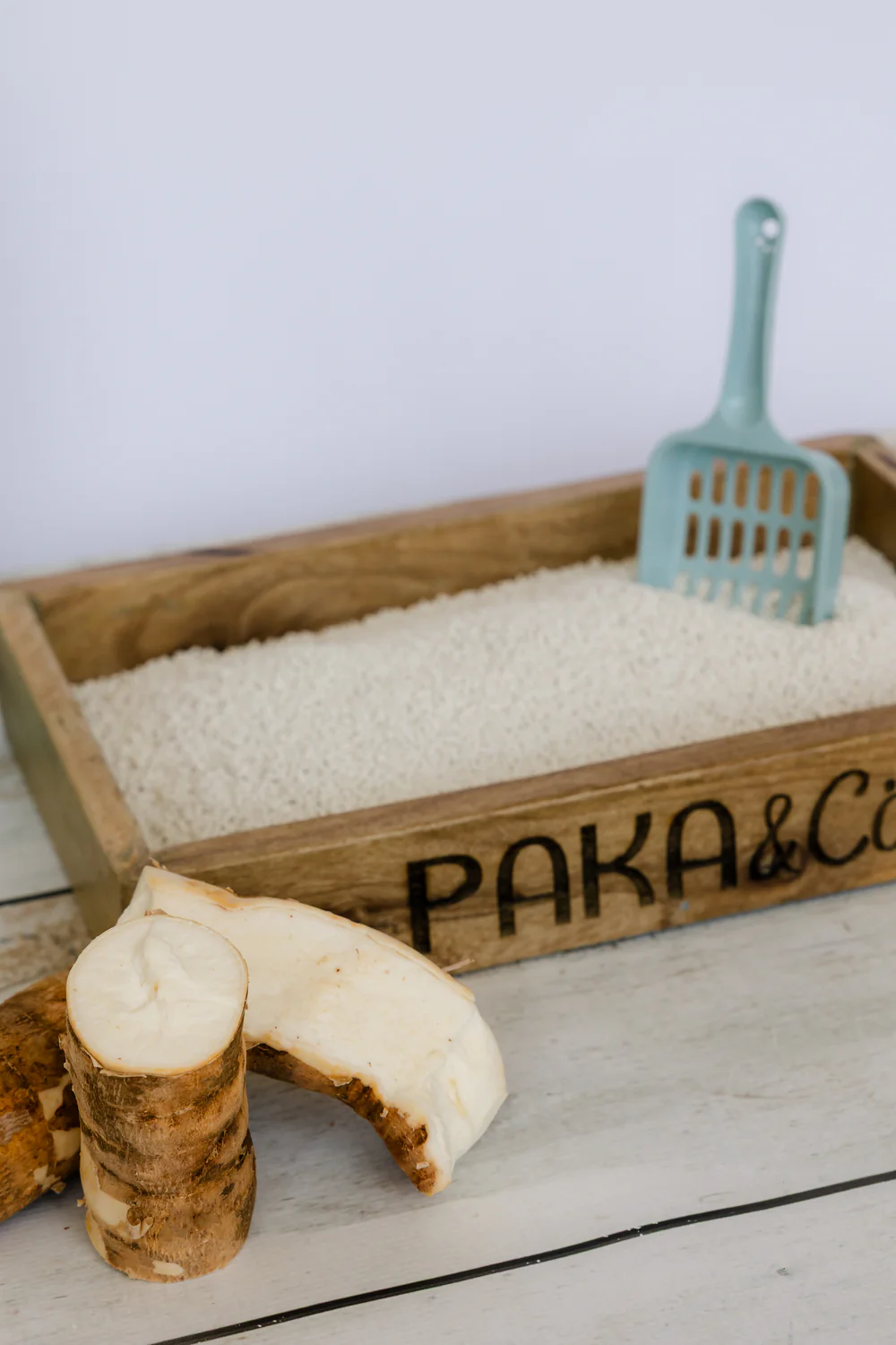 Cassava cat litter product